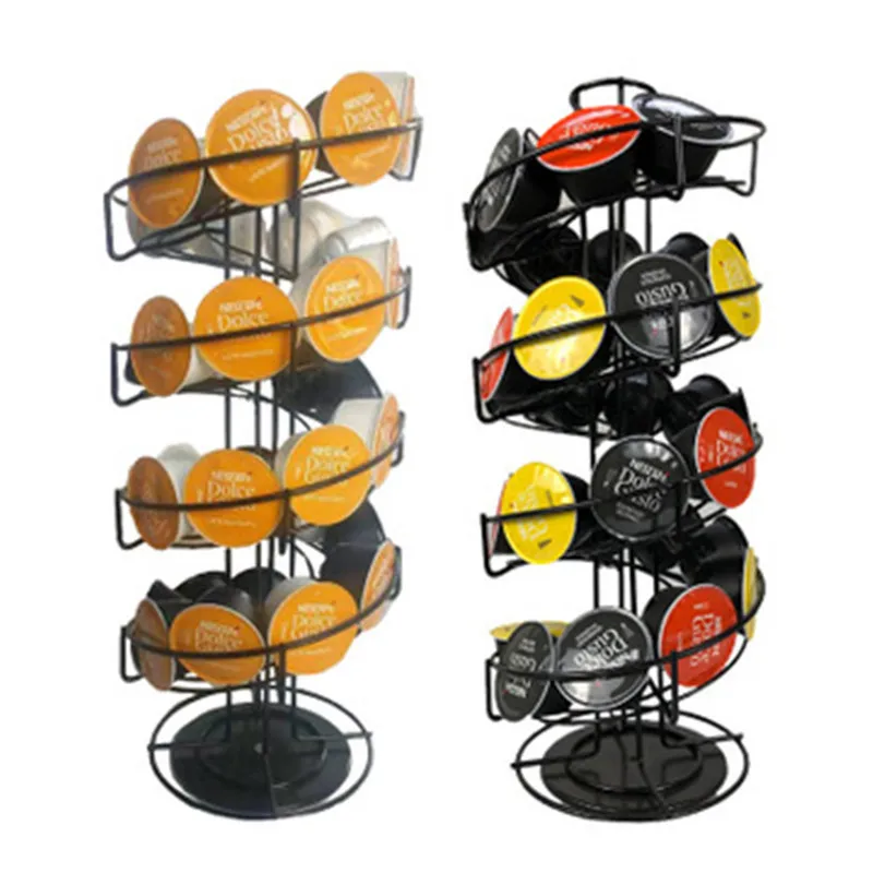 Sanwei High Quality Kitchen Tools Shop Rotating Countertop Organizer Holders Coffee Pod Capsule Storage Rack