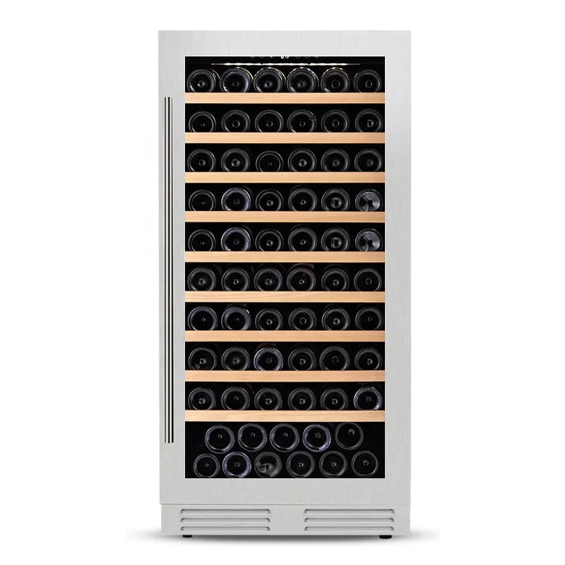 New Design Solar Powered Built In Thermostat 72 Bottle Build In Refrigerator Wine Cooler With Invert Compressor