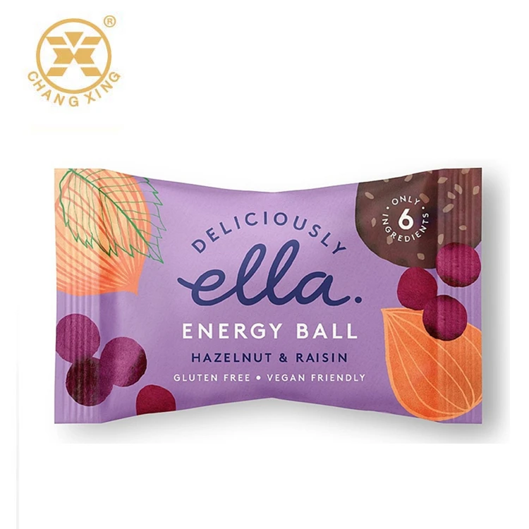 Customize Natural paper Cereal Walnut Bar Packaging Organic Snack food Kraft paper wrapper