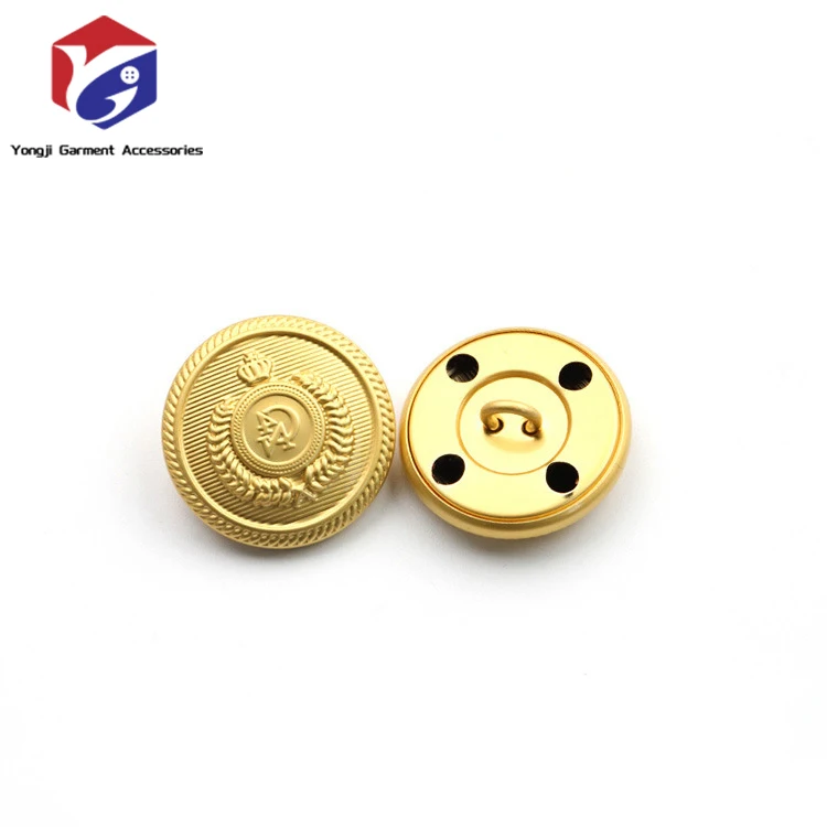 Factory Wholesale Custom Metal Copper Buttons Wheat Pattern Spike Micro-arc Uniform Coat Hand-sewn Metal Brass Buttons