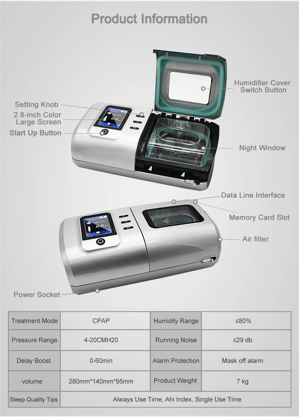 Olive ISO CE Exported To World wide Auto Portable Sleep BPAP CPAP  BIPAP APNEA machine For Home Old Use