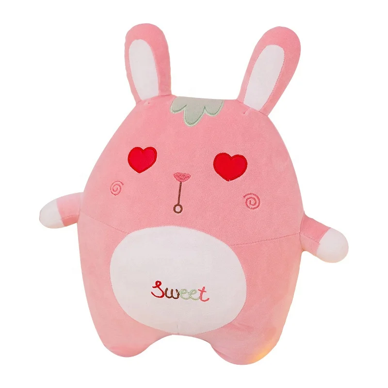 Custom Pink Soft Pillow Cushion Bunny Wholesale Valentine Gift Plush Doll Rabbit