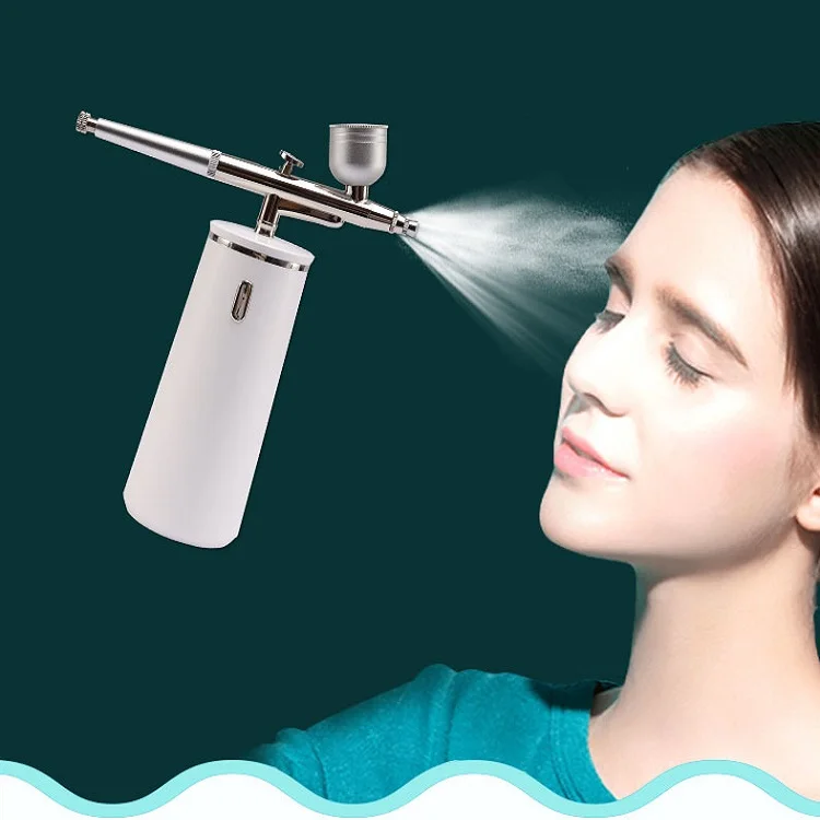 Pakiss Mini Airbrush kit Portable Rechargeable Cordless Airbrush Compressor Nano-oxygen injection