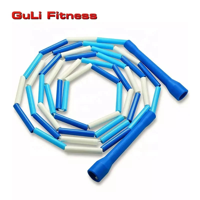 Guli Fitness Colorful Segmented Beaded Jump Rope Double Dutch Skipping Rope Bamboo Joint Skip Jump Rope For Kids