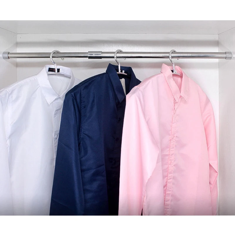 Furniture Tube Support Stainless Steel Hanging Rail Closet Rod Holders Wardrobe Round Tube