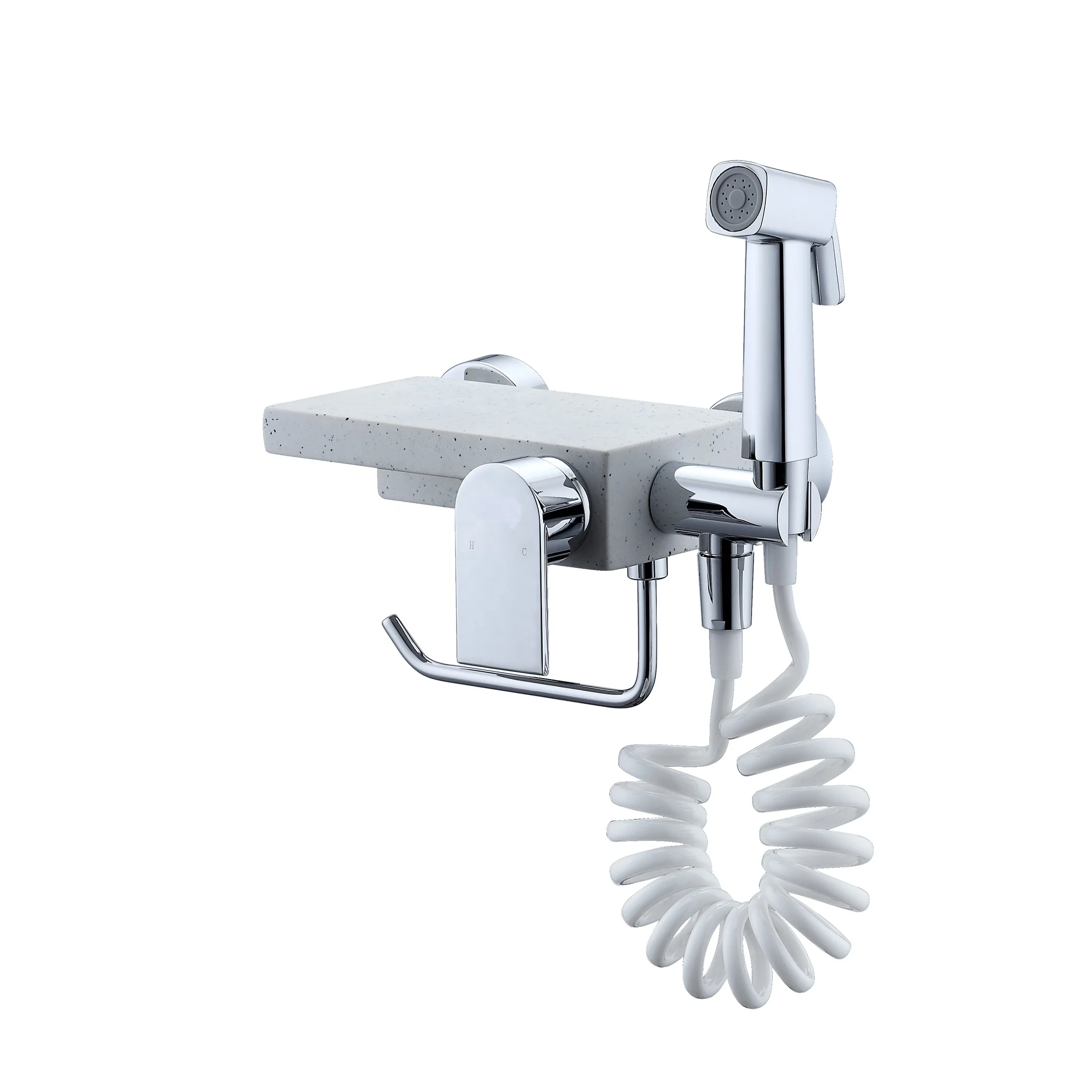 Flower is aspersed Spray gun shelf Toilet paper hanging rack Shower faucet bathroom accessories