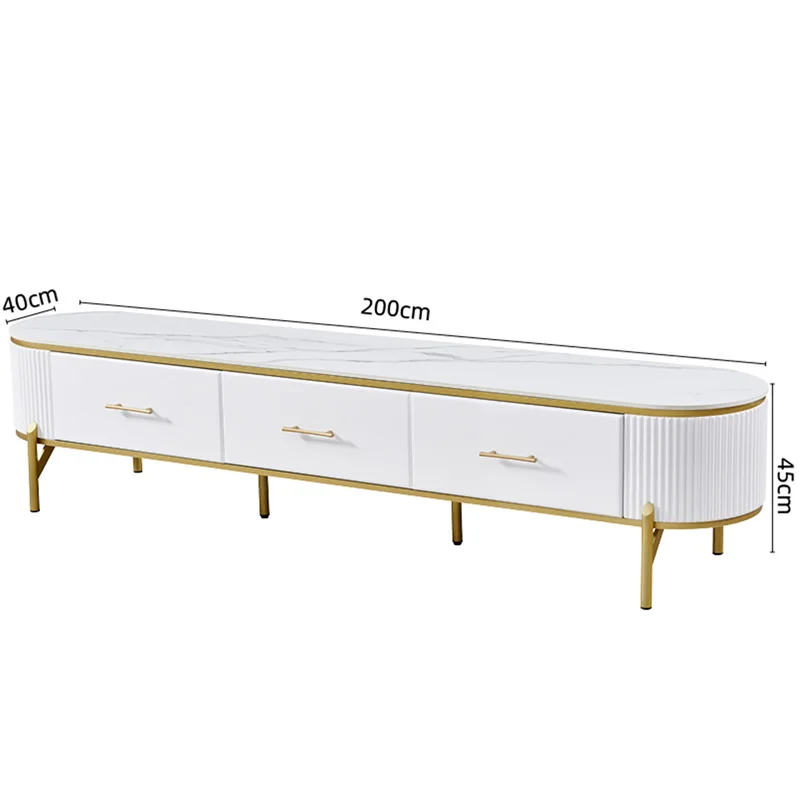 Top Quality New Living Room Modern Style Elegant Light Luxury Marble Top TV Stands