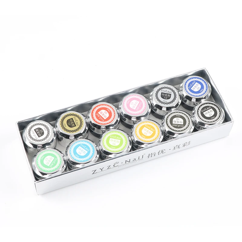 ZYZC nail wholesale private label nail art paint LED/UV polish stamping gel big art stamper nail stamping kit