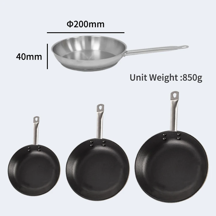 Manufacturer Wholesale Modern Non-stick Set of Pans Stainless Steel Cookware Gas Induction Fry Pan Non Stick Frying Pan