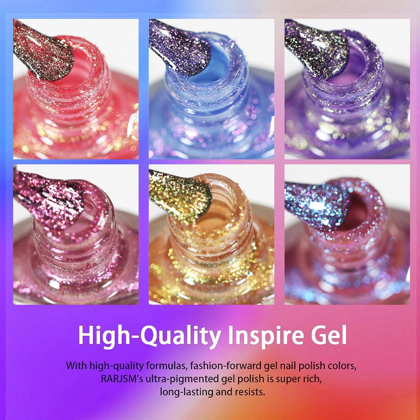 Misscheering 7.5ml Dazzling Nail Art Gel Aurora Chameleon Pink Gold Flakes Varnish Soak Off Semi Permanent UV Glitter Gel Polish