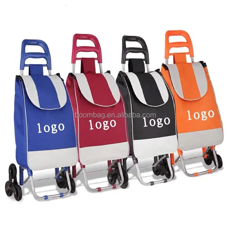 Folding Portable Shopping Cart Trolley Bag With Wheels Foldable Reusable Grocery Bags Vegetable Trolley Bag