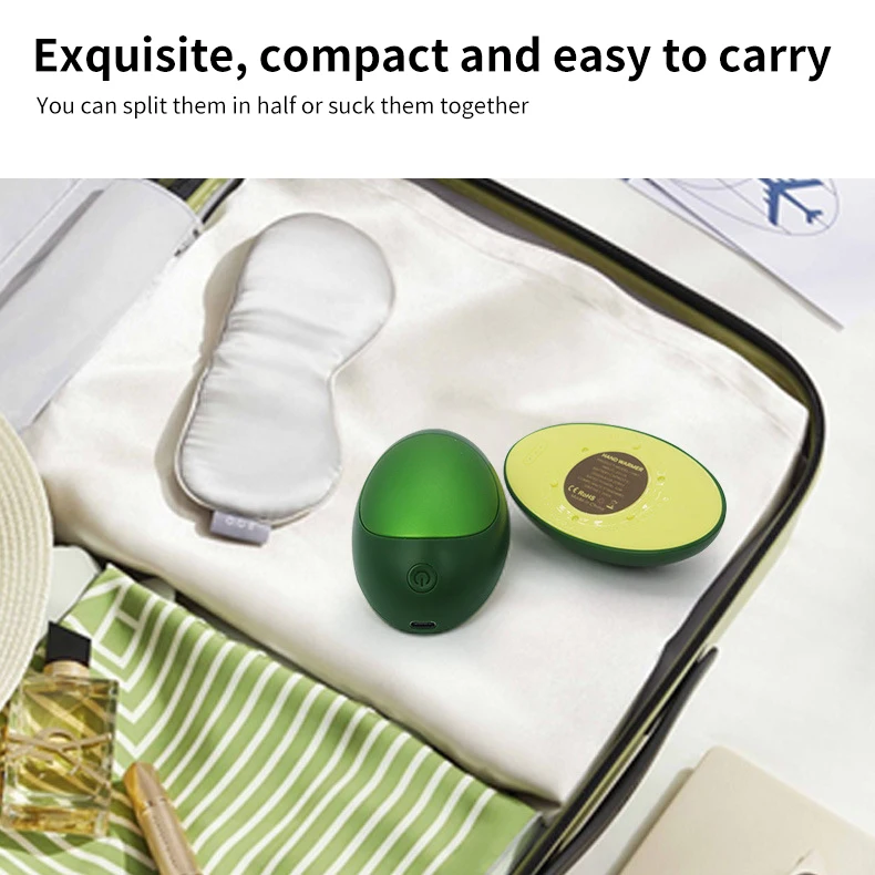 New Product Launch Unique Design 2500 MAh Avocado Rugby Shape Magnetic Electric Hand Warmer for Both Hands Outdoor