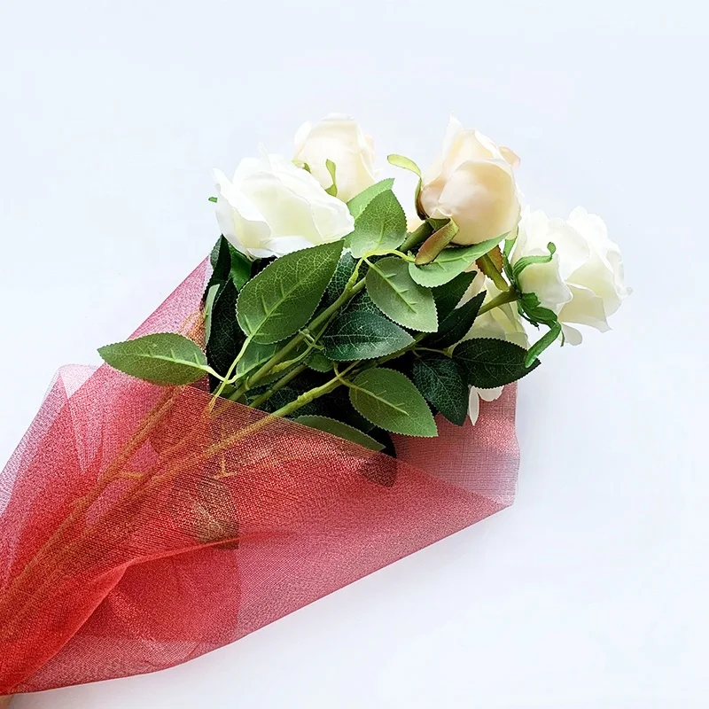 
Flower Wrapping Metallic Organza Fabric Gift Wrap material 