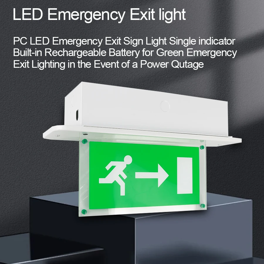 LED Emergency Exit Sign Wholesale ODM Custom PVC Luminous LED Emergency Exit Sign Parking Lots 3W LED Emergency Exit Sign