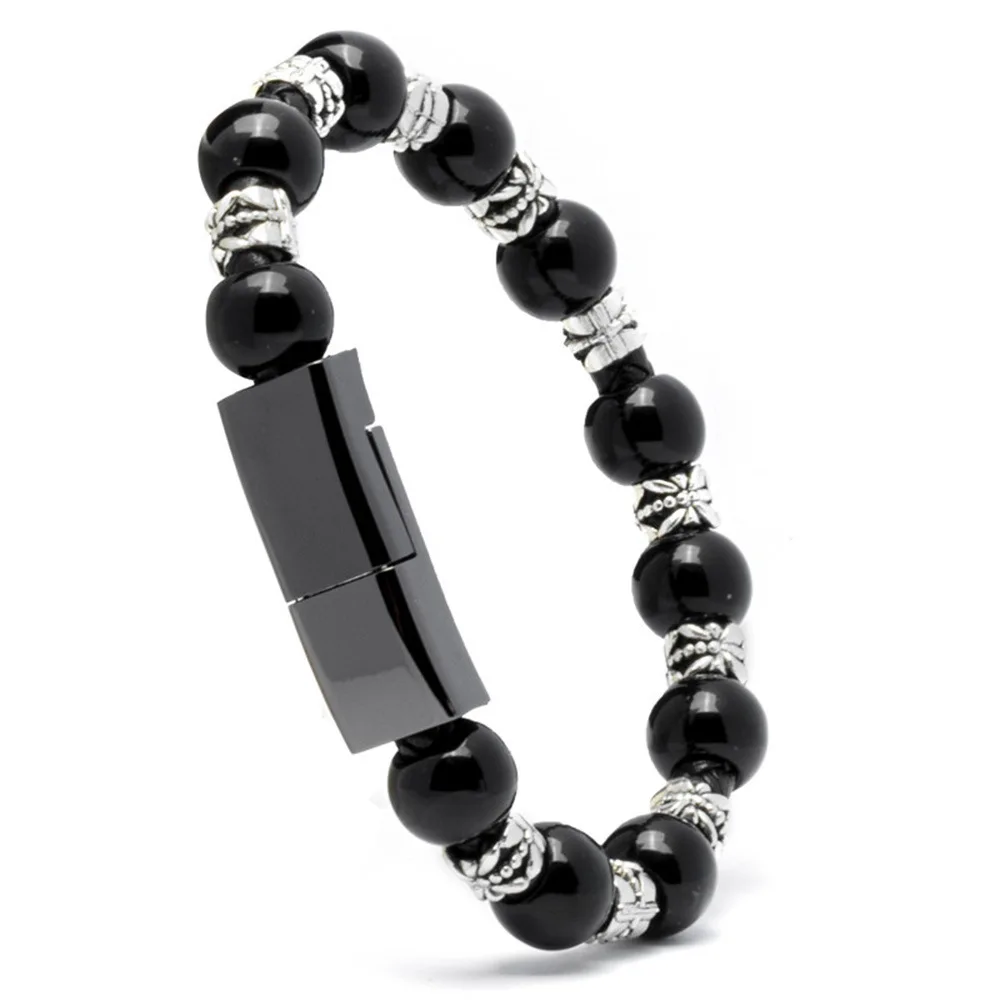 22.5Cm Kabel Data Line Bracelet Cabo Cabos Fast Charging Mobile Phone Beads Data Cable Portable Bracelet