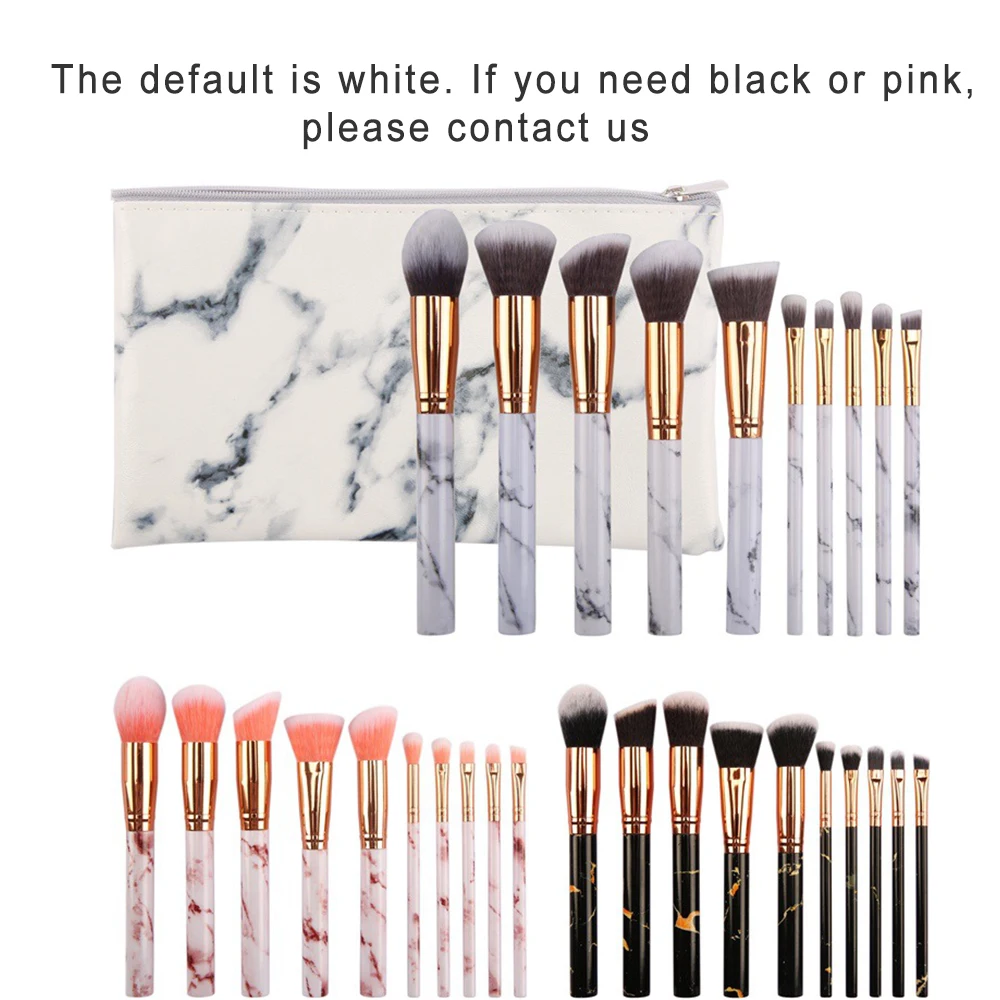 
High Quality 10Pcs Marble Makeup Brush,Cosmetic Makeup Brush Set,Custom logo Private Label Powder Brushes Makeup Brush Tool 