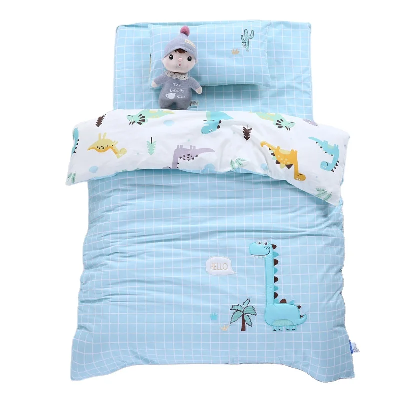 Embroidered Three-Piece Set AB Version Cotton Kindergarten Six-Piece Children Quilt Core Set Bedding Factory Direct Sales
