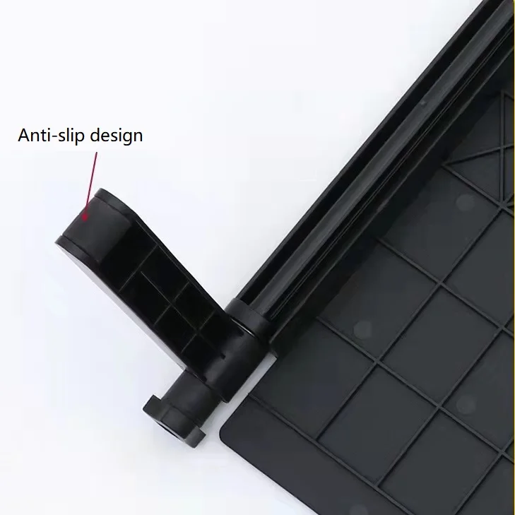 Custom Black Plastic Storage Stand Bracket 2 Legs Adjustable Screen TV Monitor Top Shelf