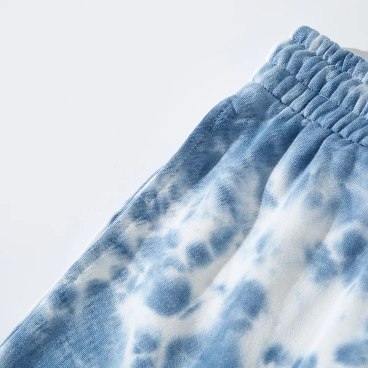 Cool Streetwear Custom Terry Cloth Shorts Drawstring Workout Unisex Tie Dye Sweat Shorts