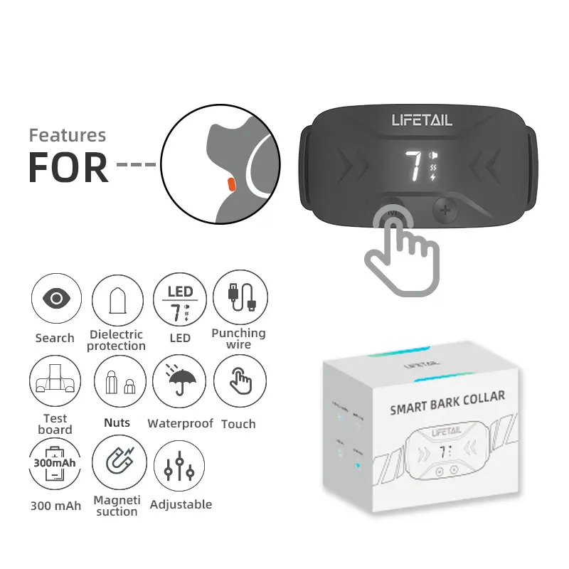 newest Vibration shocker training collar with Wireless Charging dog training collar smart  Anti Bark collar