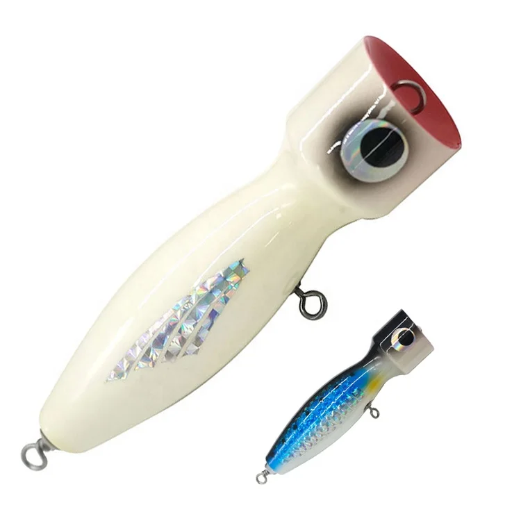 Hand Made 150g Wood Material Trolling Fishing Lure Wood Big Popper Saltwater Trolling Lure Wooden Bait Fish Lure