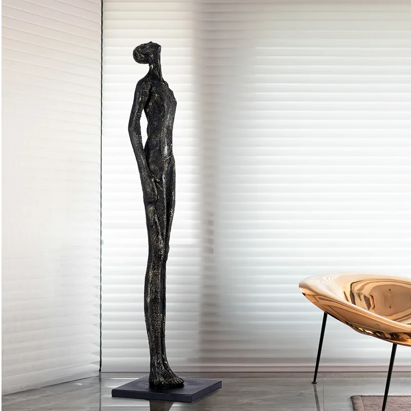 Nordic Fashion Looking Up to the Sky Man The wall Black Decorative Human Cool Man Sculpture