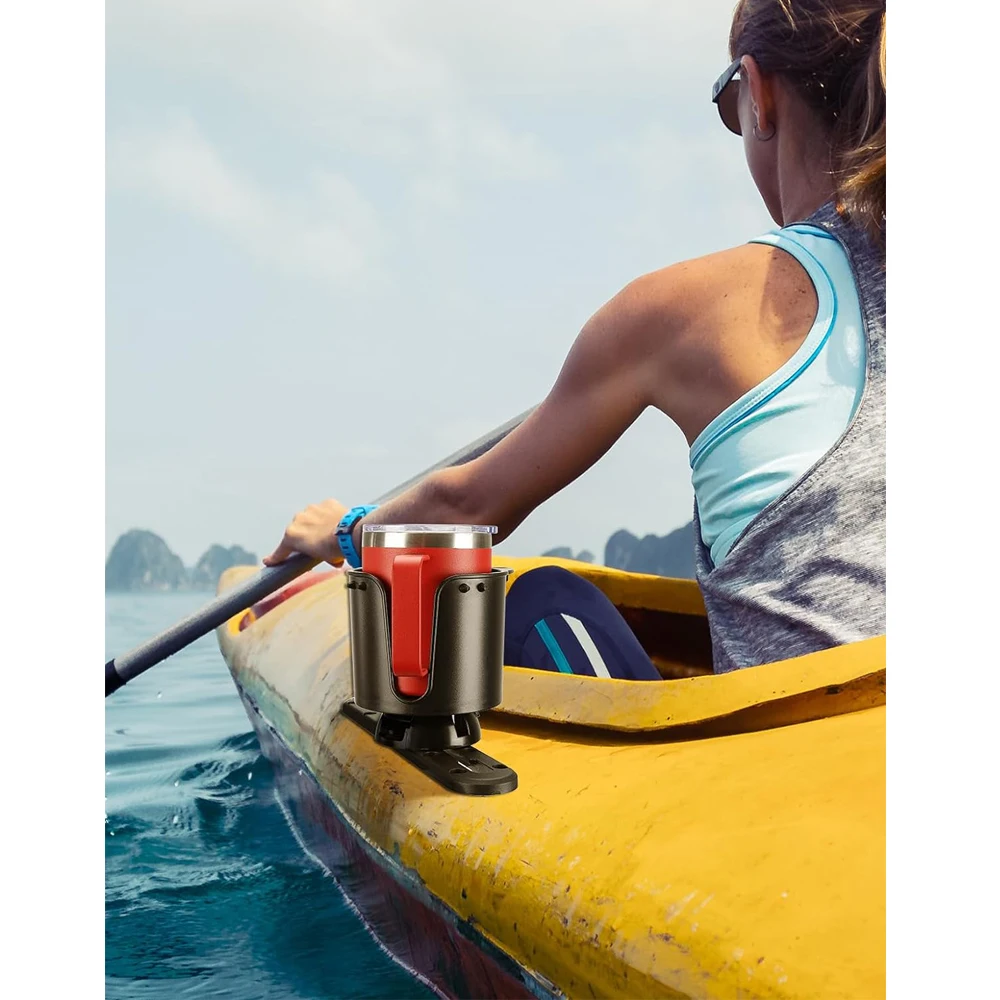 Kayak Cup Holder Drink Holder with Anti-Slip Clips Kayak Bottle Holder with Track Mount Install Fishing Tools Kayak Access
