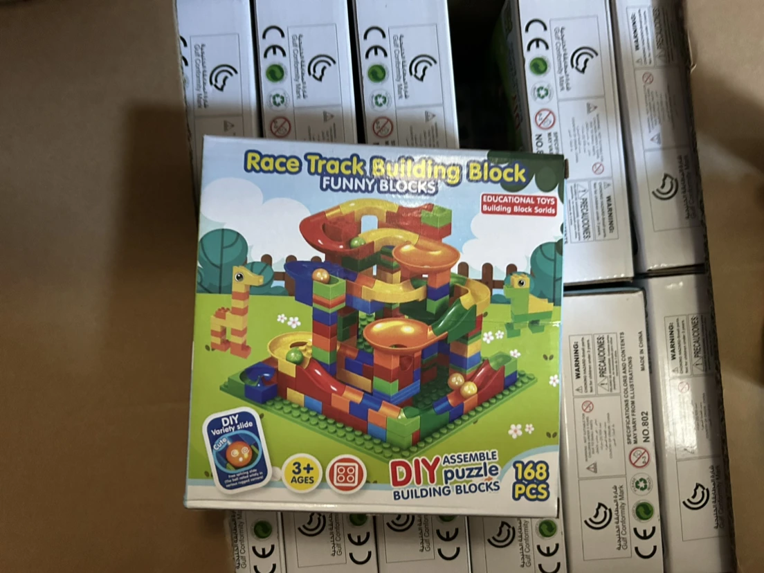 Kids Educataional Classic Big Blocks STEM Toy Bricks Set Funnel Slide Maze Balls Assembling Building Block Marble Run Race Track