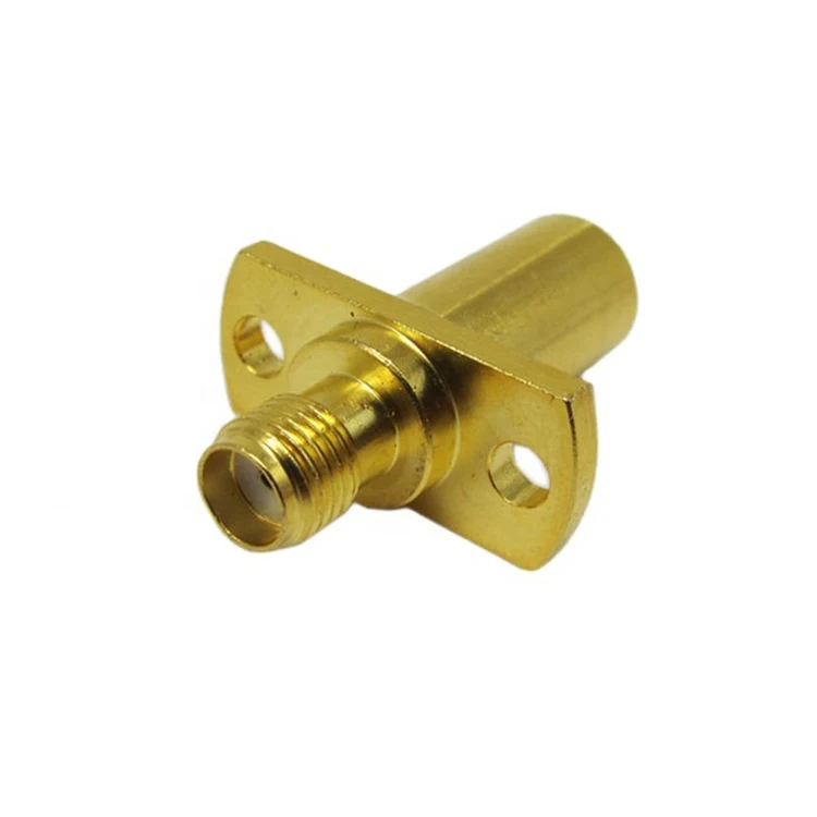 High quality full brass RF Coaxial SMA female 2 pin mobile phone test head connector with 2 hole panel