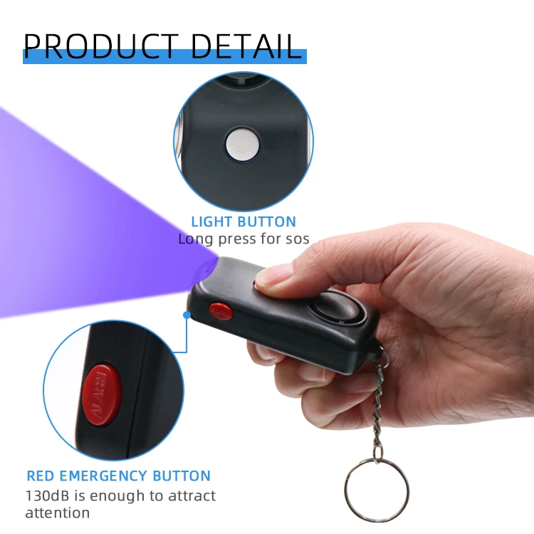 Self Defense Alarm Keychain Self Defense Flashlight Personal Safety Equipment Anti Attack Self Defense Supplies