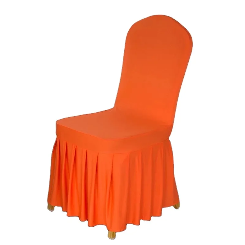 Custom Polyester Ruched Skirt Stretch Chair Cover for Weddings Dining Party