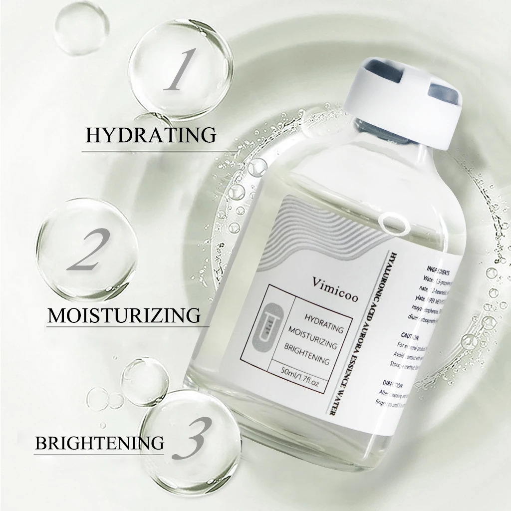 Private Label Best Hydrating Face Care Product Moisturizing Brightening Hyaluronic Acid Aurora Essence Water