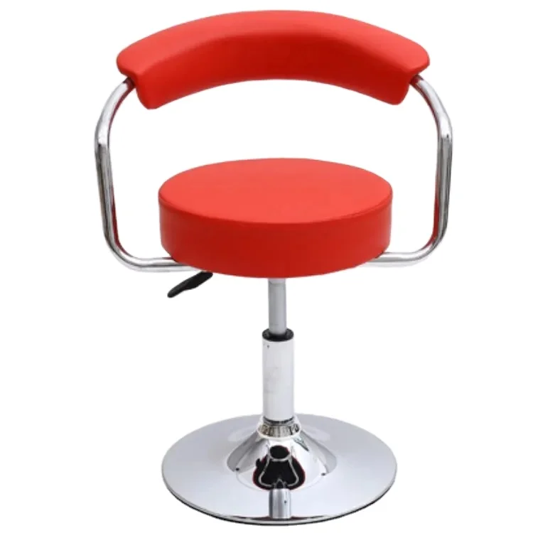 Nordic Italian Soft Padded bar Stool Gas Lift Dining Chair With Back for Club Restaurant Synthetic Leather Swivel