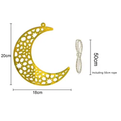 Shinny Star Moon Lantern Ramadan Garland EID Decoration Home Happy Ramadan Mubarak Party Decor Hanging Backdrop Muslim Banner