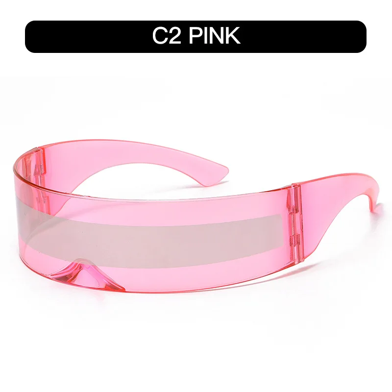 Futuristic Narrow Visor Women Sunglasses Laser Eyeglasses Personality Mirrored Lens Eyewear Glasses integrated Men Sun Glasses
