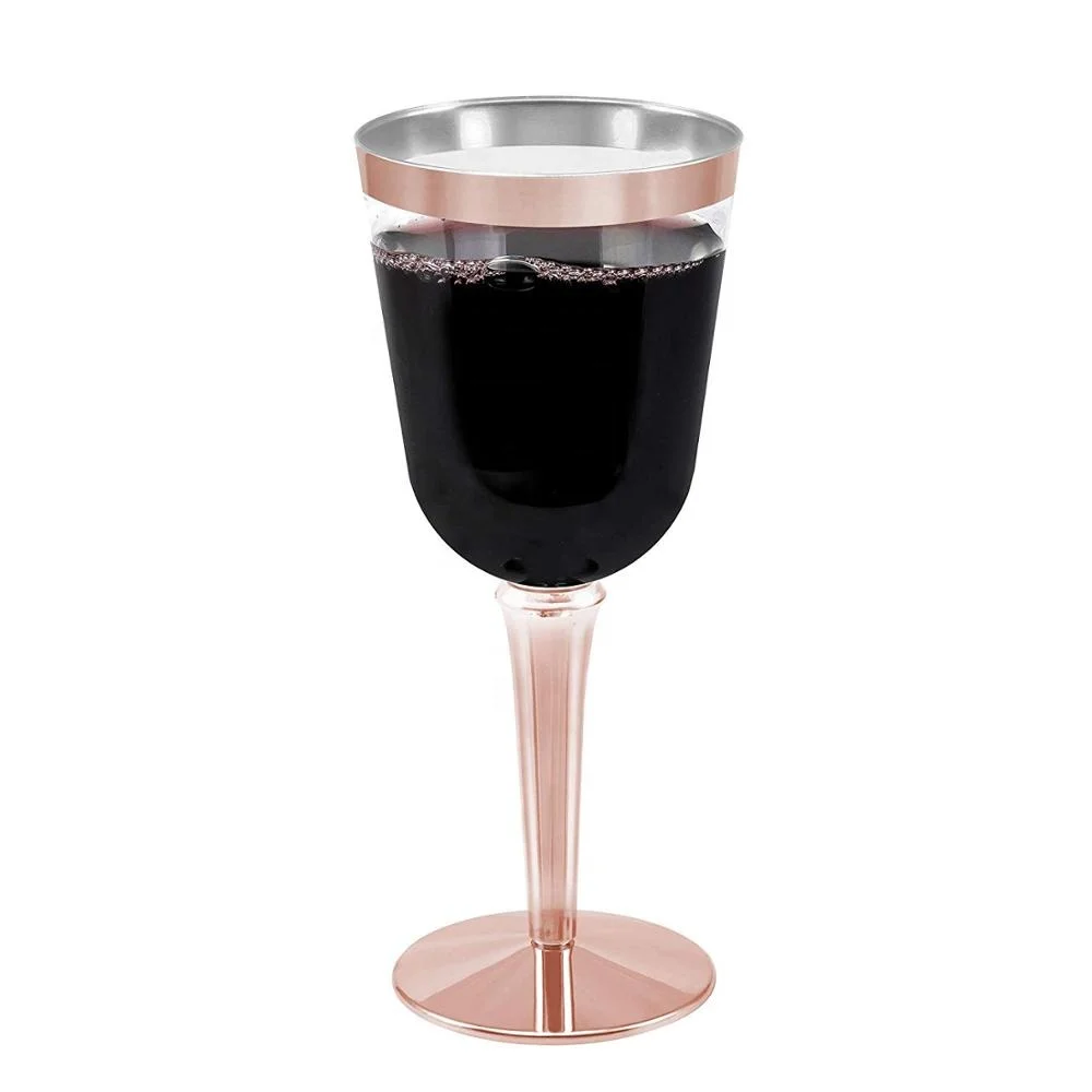 
Good Quality Standard Promotional Rose Gold Plastic Champagne Flutes 