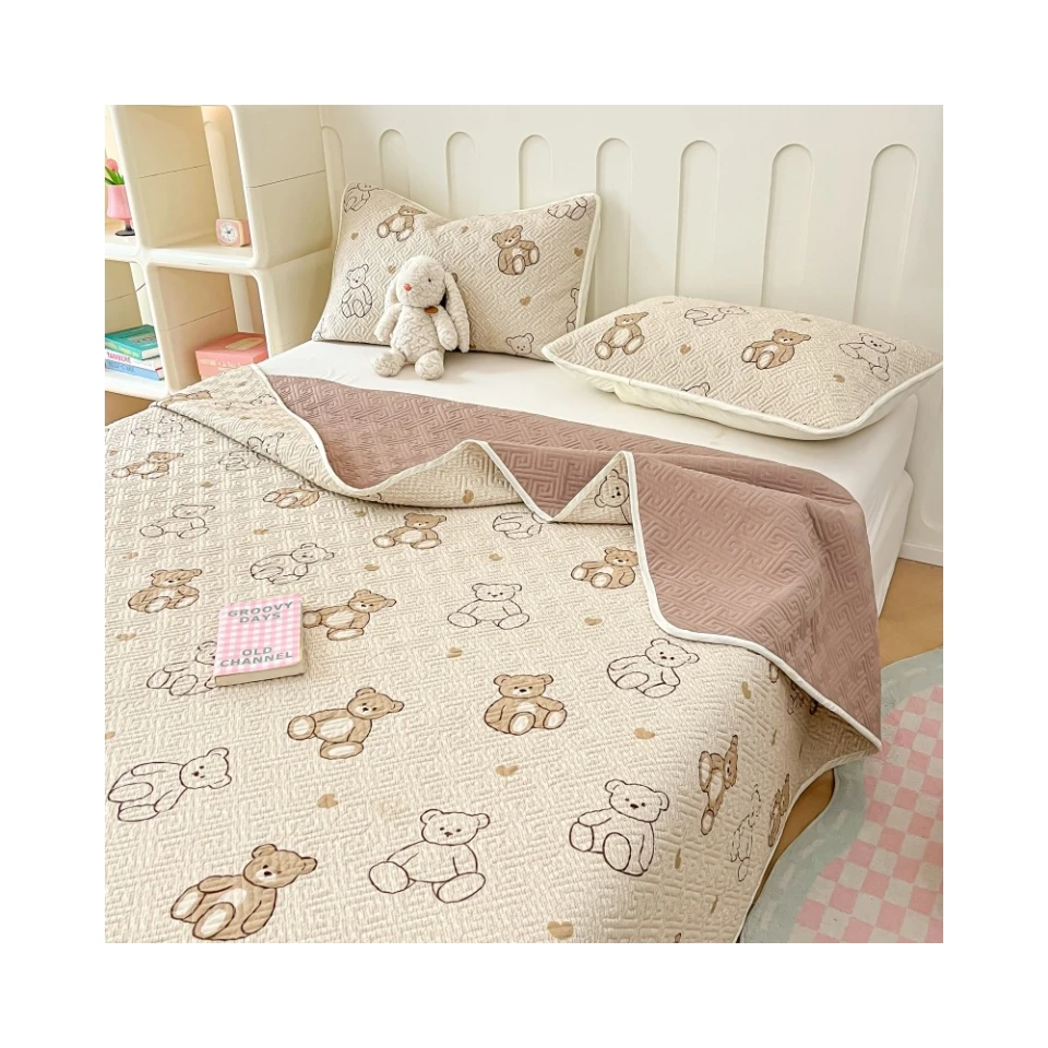 Набор хлопковых покрывал для кровати с плюшевым мишкой