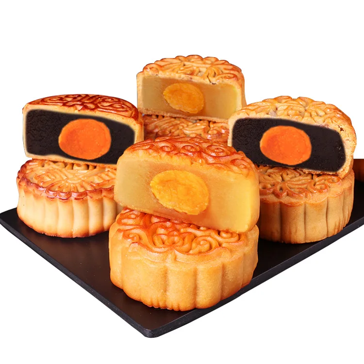 
China Mid-Autumn Festival e with Egg Yolk and baked moon cakes Lotus paste Bean Paste Moon cake 720g/Boxes Traditional dessert 