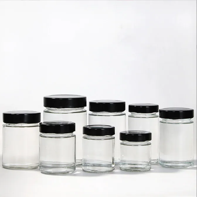 Empty Round 230ml Sauce Bottle Glass 180ml Honey Jars Wholesale