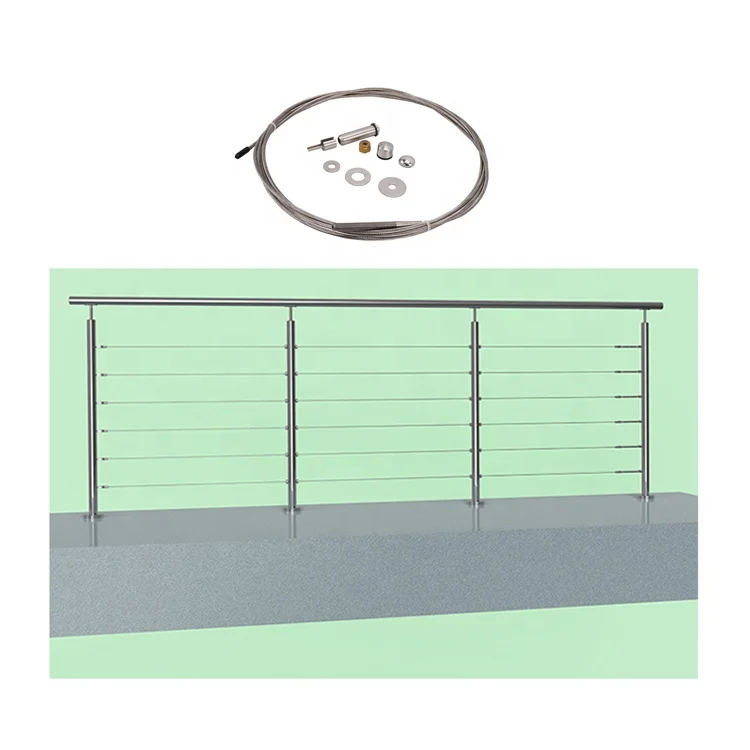 
1/8 Stainless Steel 316 Deck Cable Railing System Kits 
