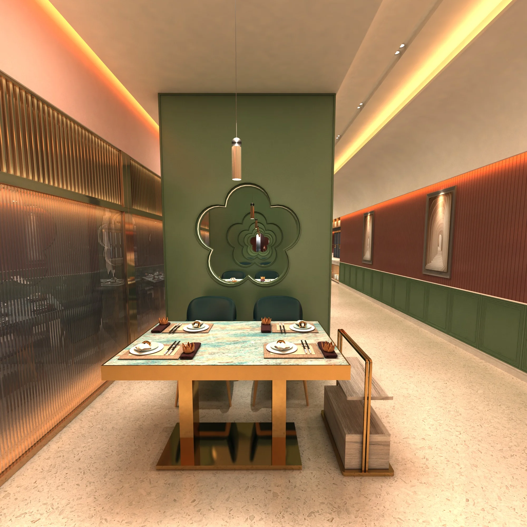 AOPA Коммерческие алюминиевые золотые металлические базовые квадратные стеклянные столовые наборы горячий горшок барбекю Ресторан