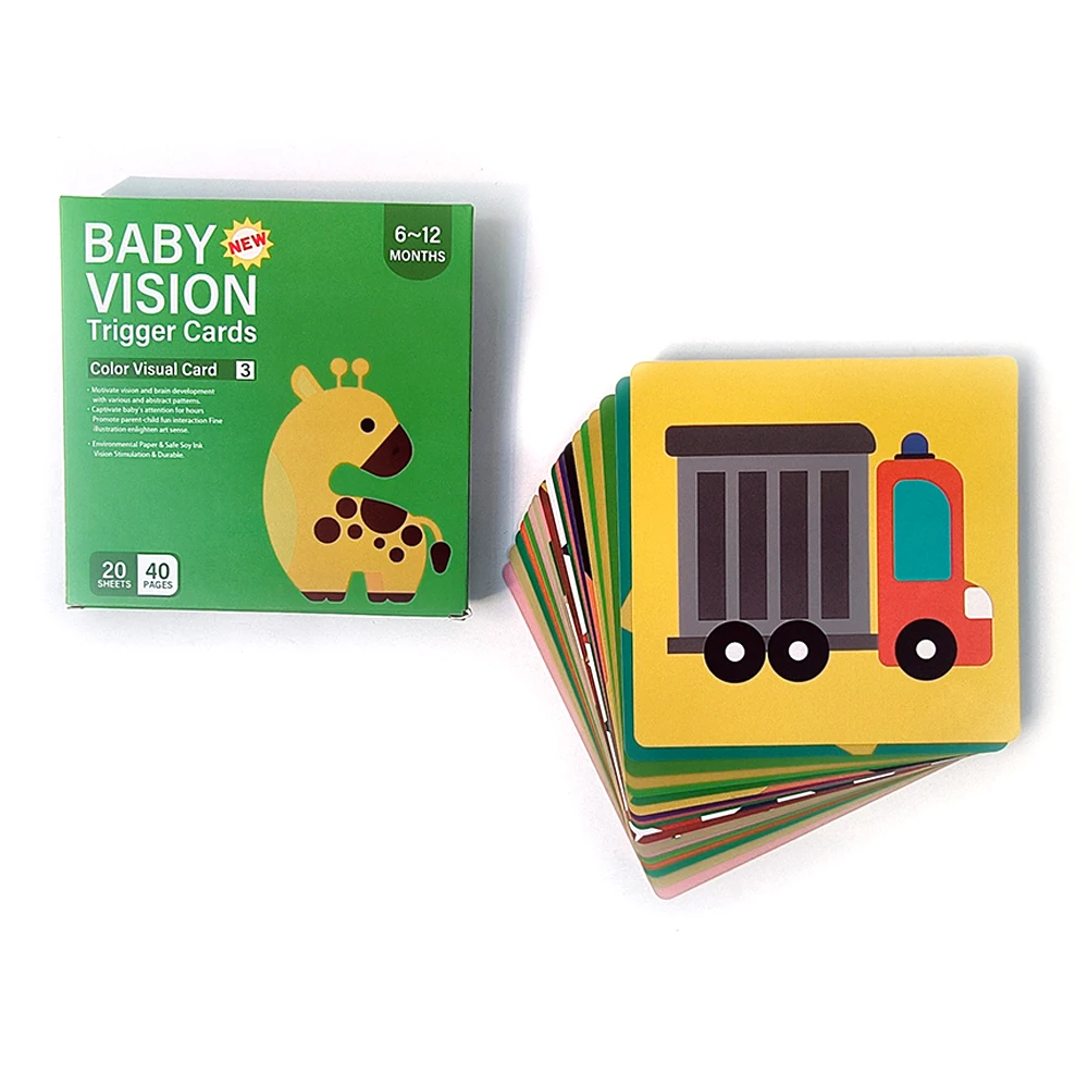 2024 New Baby physical vision trigger cards Colors shapes Numbers Educational Preschool Toddler Flashcards