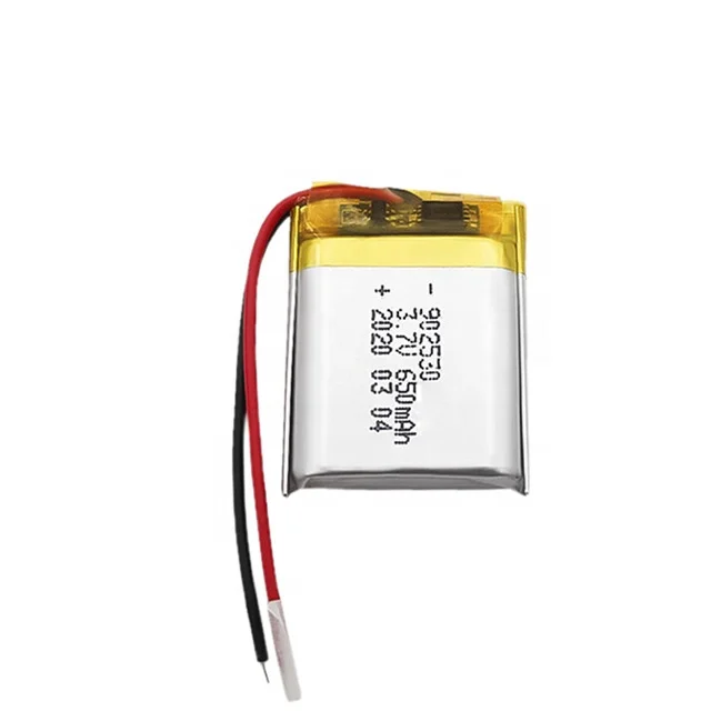 Factory direct sale 3.7v 650mah rechargeable 902530 lipo cell prismatic lithium polymer battery for laptop smart watch