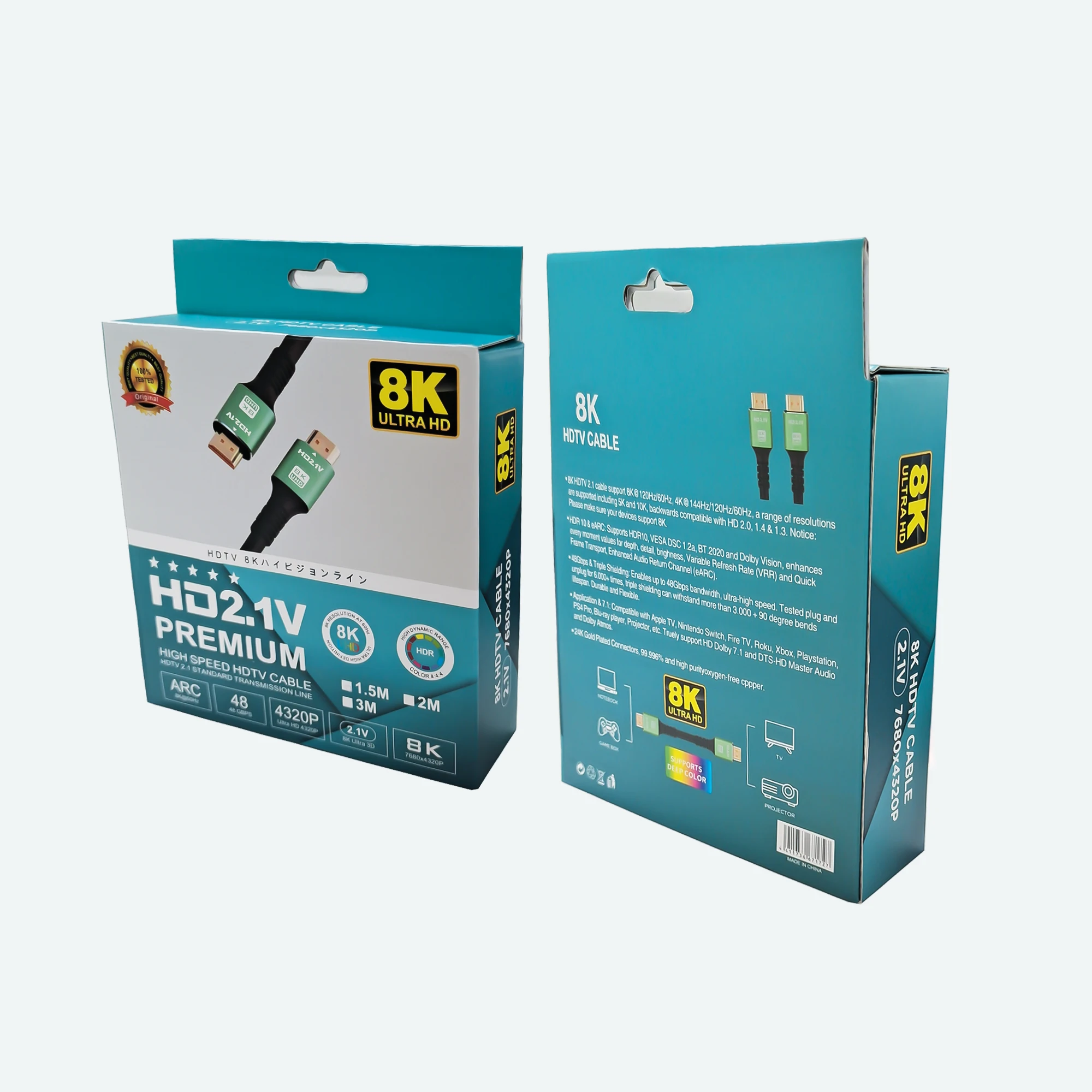 In Stock Gold Plated 8k Hd Video Cable  60hz Premium Hdmi Cable  Hdmi To Hdmi 2.1