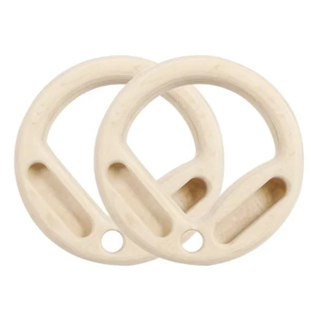 Finger Strength Fitness Wood Gymnastic Rings with Adjustable Straps