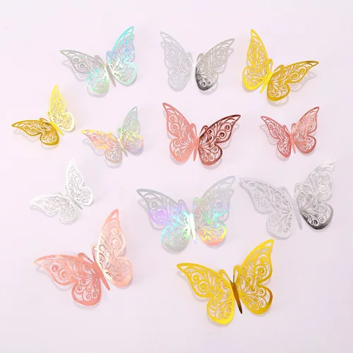 SINOWRAP Hot Sale Bouquet Decoration Foldable Beautifully Hollowed Out Butterfly Accessories For Floral Wrapping Paper