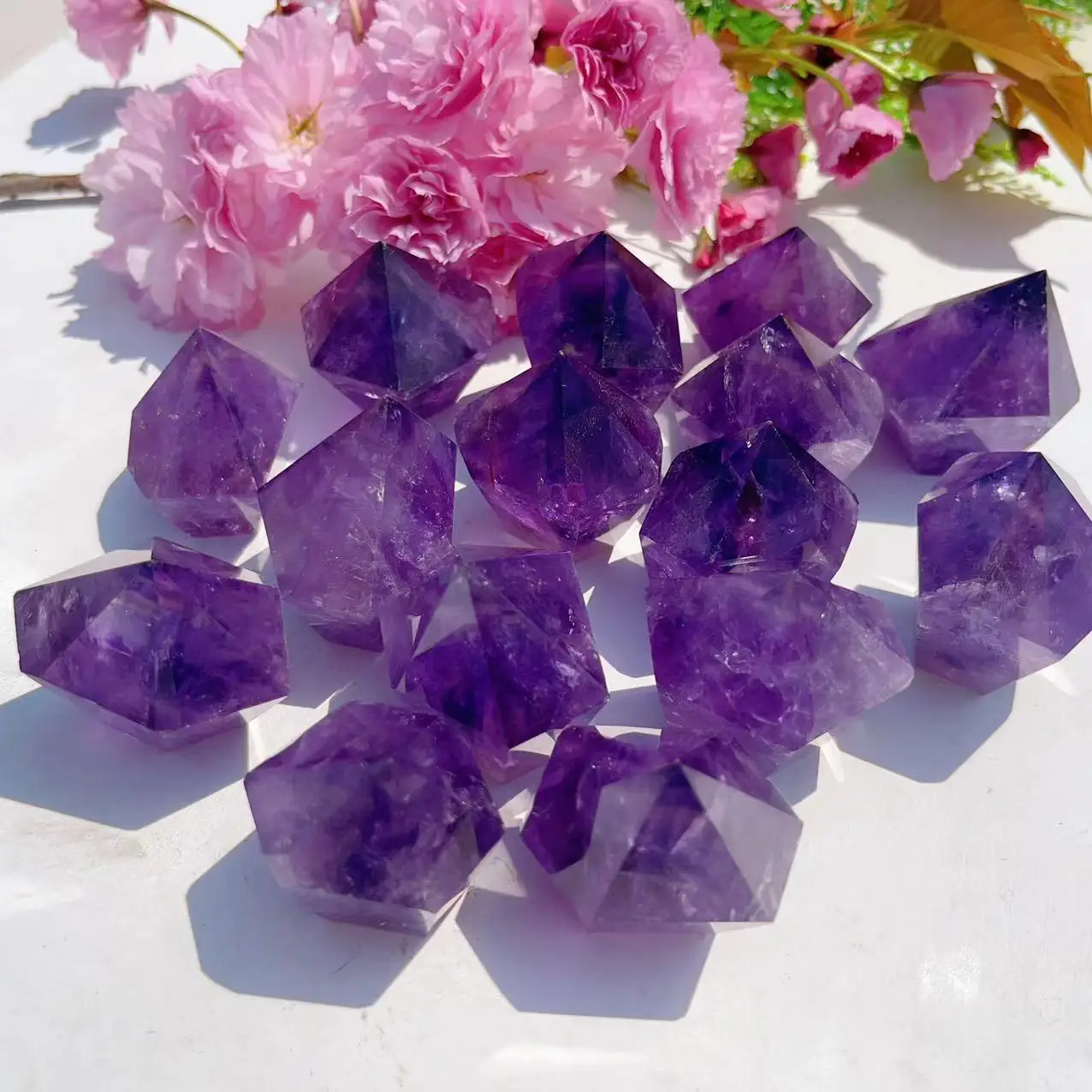 Natural Crystal Amethyst Point Crystal Quartz Tower Solar Powered/meditation/healing stones