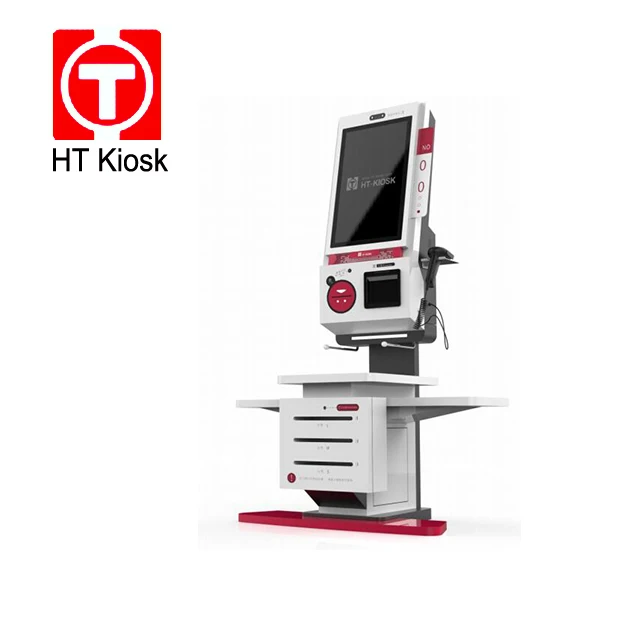 15 or 17 19 inch Self check out kiosk supermarket Cash and Coin accept