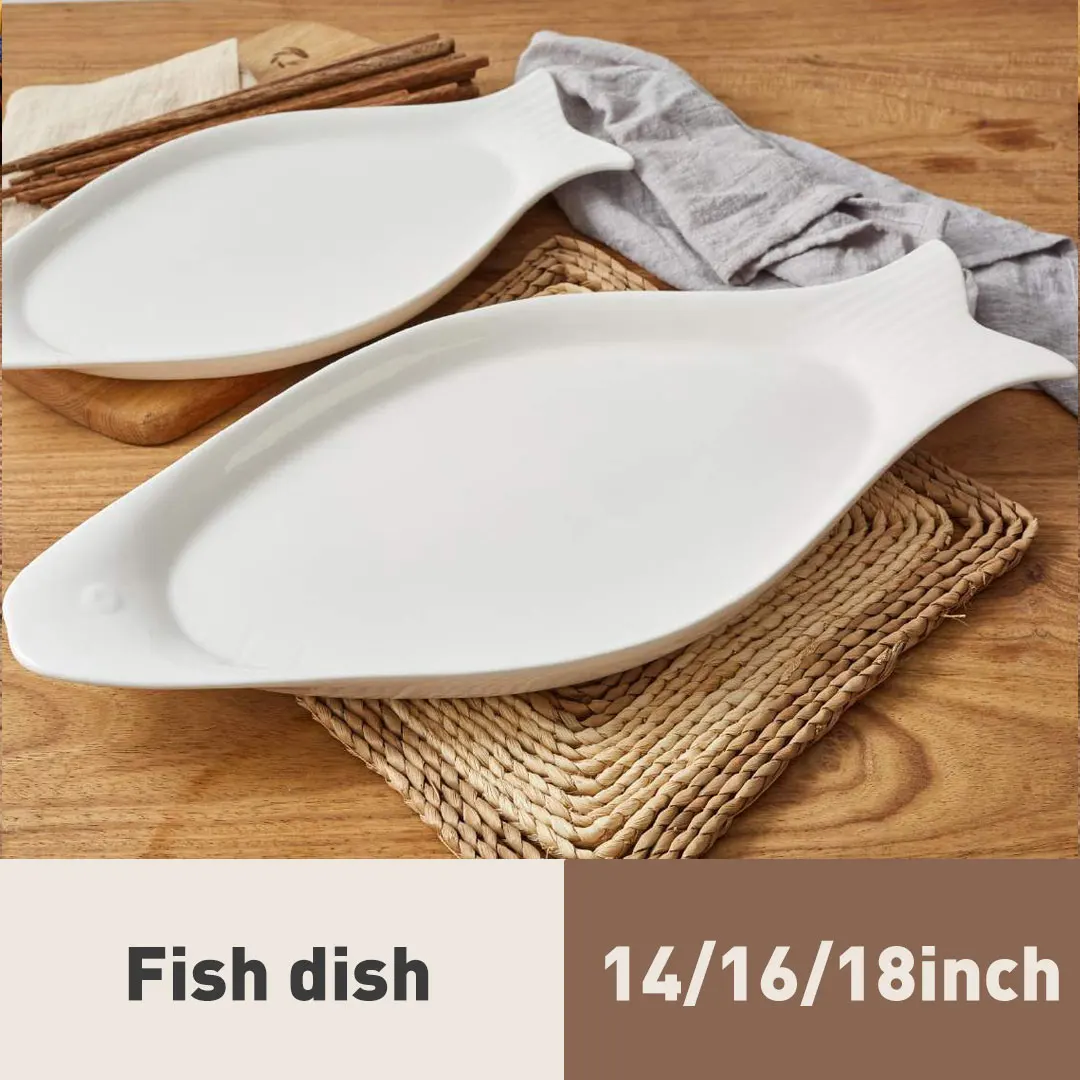 Vajilla de ceramic para restaurante plato creativo en forma de pez almacenamiento de aperitivos fish shape plates dishes & plate