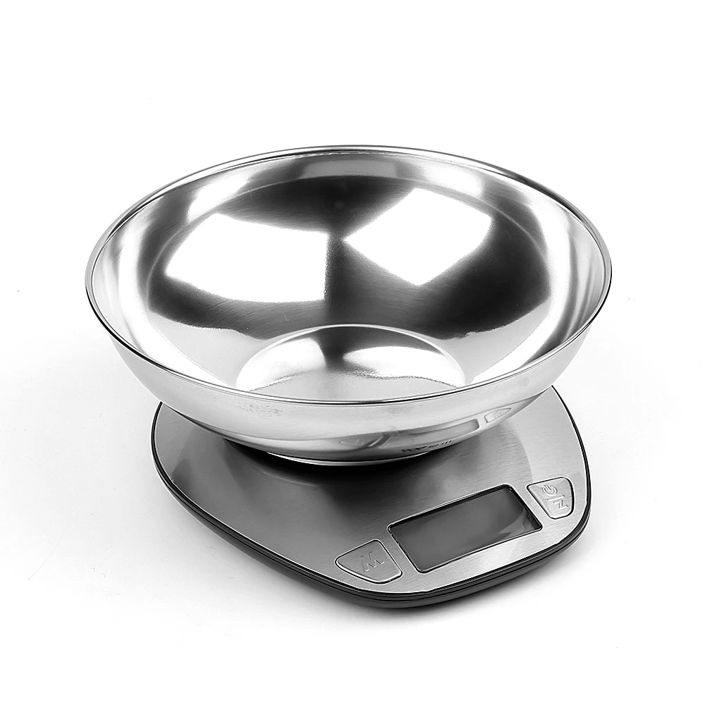 5kg Digital Nutritional Food Scale Household Kitchen Baking Scale Stainless Steel Kitchen Scale with Bowl